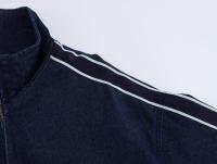 Estilo nuevo Ropa de mujer Chaqueta vaquera a rayas con patchwork Jeans decorados con cinturón lateral - details 6