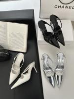 Bolsa de tacón fino de charol puntiagudo cabeza media zapatillas mujer desgaste nueva plata tacón alto medio Toller zapatos individuales - details 34