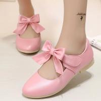 Zapatos de boda para niños Zapatos planos de cuero dorado, rosa y blanco con lazos para niñas, tallas 26-36 CSH791 - details 2