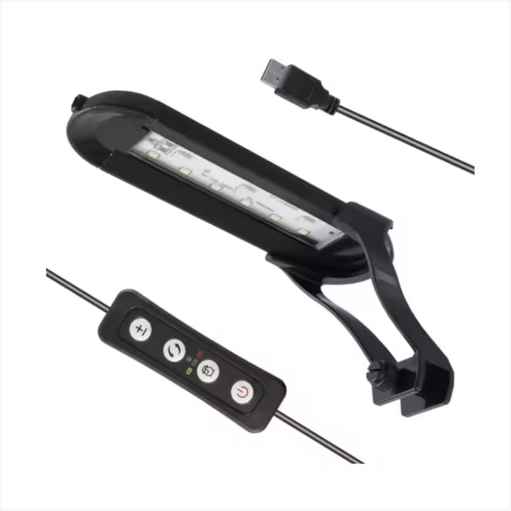 Práctica lámpara Led con Clip para acuario, lámpara ajustable de aleación de aluminio para plantas acuáticas con temporizador, lámpara con Clip para pecera de 6W para el hogar - 1