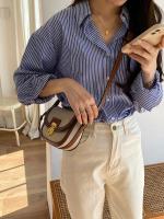 Nuevo Bolso bandolera de un hombro Retro de lona con Panel de contraste de estilo pequeño - details 4