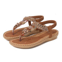Sandalia 2025 NUEVAS SANDALIAS Mujer Verano Agua Diamante Noche Brisa Fondo plano Cabeza redonda Pellizco Pies Punta expuesta Cool - details 3