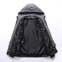 CHAIFENKO Chaqueta de Cuero Camuflaje Grueso Abrigo de Ocio de Invierno con Gorra Desmontable - details 5