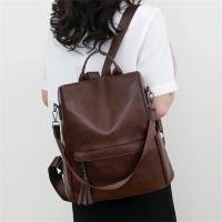 Mochila antirrobo de cuero para mujer, morral de viaje de alta calidad, Color sólido, A la moda, para adolescentes, 2024 - details 7