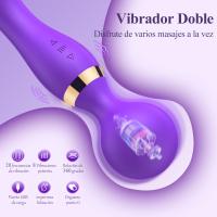 Vibración doble Vibradores potentes de doble uso para mujeres AV Magic Wand Estimulador de orgasmo del punto G Dildo Masturbador 2 motores 8 Vibrador 20 Modo USB Recargable Masajeador Juguetes sexuales femeninos para mujeres Adultos - details 2