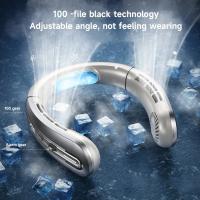 Mini ventilador portátil para colgar en el cuello, con pantalla digital, sin aspas, recargable por USB - details 0