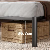 90x190 cm - Altura 41 cm con almacenamiento debajo de la cama - Estructura de cama de plataforma de metal - Negro - details 2