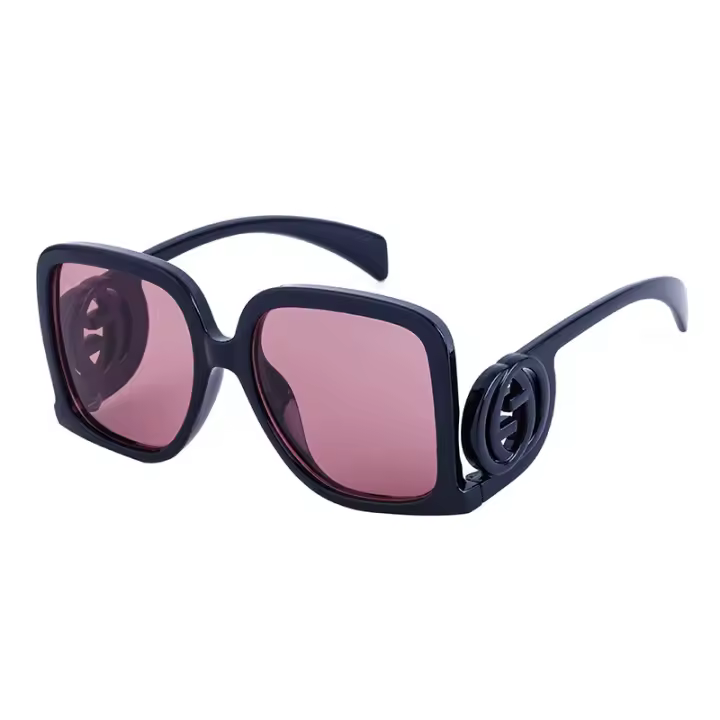 Gafas de sol de montura grande de moda retro personalizadas para mujer conducción antiultravioleta - 1