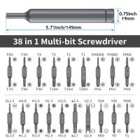 Juego de destornilladores de precisión 39 en 1 con brocas Torx Phillips magnéticas de acero de aleación 38 S2, minikit de herramientas de reparación manual - details 10