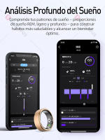 Anillo inteligente, frecuencia cardíaca/oxígeno en sangre/monitoreo del sueño, anillo de seguimiento de calorías con contador de pasos, duración de batería de 7 días, resistente al agua compatible con iOS y Android - details 7