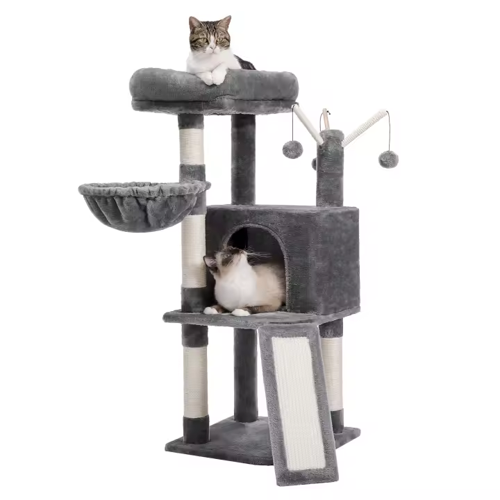 PAWZ Road Árbol para gatos en forma de cactus con amplio condominio, hamaca acogedora, torre de varios niveles, rascadora para gato de interior, juguetes para gatitos - 1