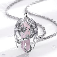 Eudora-collar prismático de cuarzo rosa Hexagonal para hombre y mujer, colgante de cuarzo rosa, piedra curativa Punk, regalo de joyería - details 6