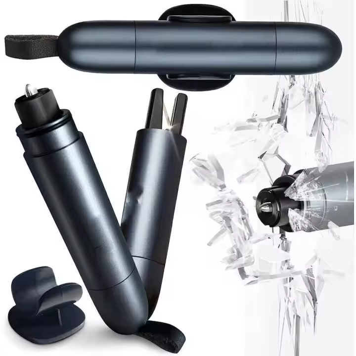 Martillo de emergencia para coche, cortador de cinturón de seguridad, rompe vidrio laminado en nuevos modelos de coche con herramienta de Escape de seguridad de vidrio de prueba práctica - 1