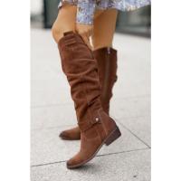 Botas de ante para mujer, zapatos largos informales, a la moda, para exteriores - details 4