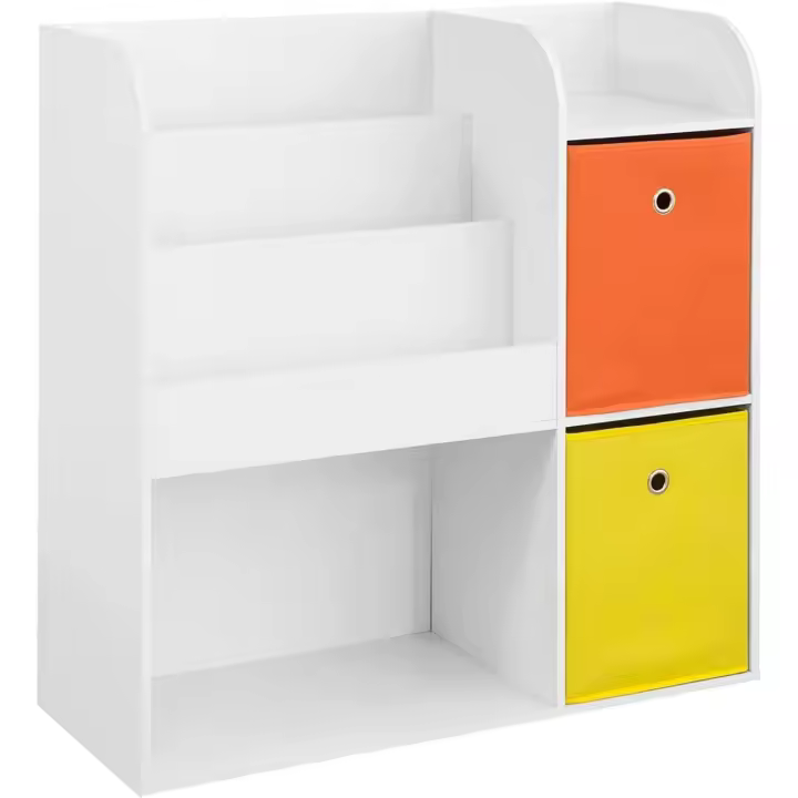 Estantería de Juguetes para Niños Almacenamiento Multifuncional con 2 Cajas Coloridas y Prácticas - 1