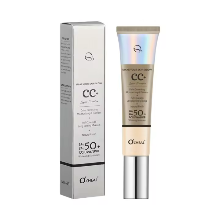 Crema CC con FPS 50 +, Base líquida Hidratante, Corrector de cubierta de Base, iluminar el tono de la piel - 1