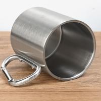 Taza de acero inoxidable de 220/300ml, gancho de mosquetón, mango portátil para caminata, taza para acampar, viaje, multifuncional, para acampar al aire libre, 1 Uds. - details 19