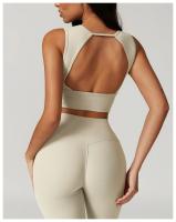 Ropa interior deportiva con espalda cepillada para mujer, sujetador de Yoga antigolpes, camisetas sin mangas transpirables de secado rápido para correr, entrenamiento, ocio y Fitness - details 17