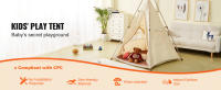 SucceBuy Tienda de campaña para niños, de 1 a 5 años, con tapete y lámpara, ventanas, interior y exterior, yurta para niños y niñas - details 0