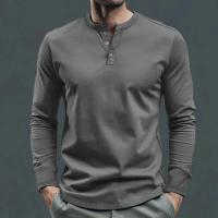 Día del padre Ropa transfronteriza de primavera y otoño Camiseta para hombres europeos y americanos Camisa básica Henry de manga larga para hombres - details 38