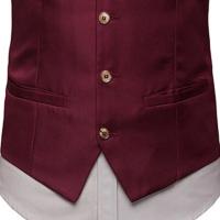 Chaleco de negocios para hombre, ropa de trabajo, chaleco Formal de negocios para boda, bolsillos, traje de tiras blancas extraíbles, chaleco clásico de Color sólido - details 6