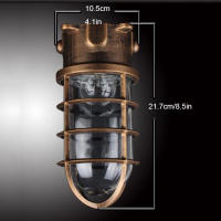 Lámpara de techo Vintage impermeable E27 para baño, cocina, luz en jaula para exteriores, Granero, pared Exterior, todo tipo de clima con jaula - details 0