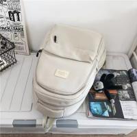 Mochila de campus juvenil para hombres y mujeres,mochila simple de gran capacidad de color sólido, escolar para estudiantes - details 12