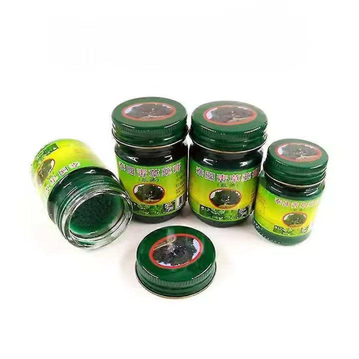 2 uds Tailandia tailandesa Zhonghe hierba verde crema reclinable marca de Buda aceite fresco - 1