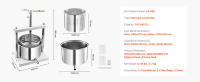 SucceBuy Prensa manual de frutas de 1,45 gal/5 L, barriles dobles de acero inoxidable, extractor de jugo para sidra, manzana, uva, miel - details 6