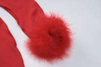 Vestido largo rojo de retazos de piel para mujer, ropa de calle ajustada con manga, artículos al por mayor para negocios, otoño 2024 - details 10