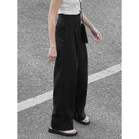 Pantalones de pierna ancha de cintura alta para mujer cómodos y sueltos primavera otoño - details 2