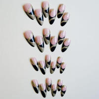 Uñas postizas con punta rosa y dije de fijación de purpurina, cómodas de llevar, ideales para ir de compras, citas y reuniones - details 0