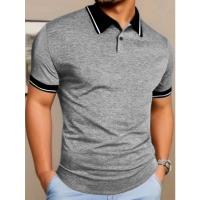 Verano nueva camiseta de los hombres Casual botón de manga corta Jacquard cuello Polo camisa de solapa de negocios. - details 13