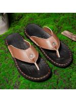 Moda zapatillas hombres verano al aire libre desgaste casa suave fondo una palabra zapatillas playa versión coreana de hombres sandalias zapatillas - details 6