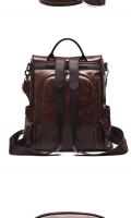 Mochila Vintage de cuero antirrobo para mujer, bolso de hombro de ocio de alta calidad, a la moda - details 13