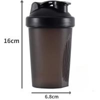Botella coctelera de 400ML con bola inoxidable, batidos de proteínas de plástico sin BPA, a prueba de fugas para entrenamiento en polvo, gimnasio y deporte - details 1