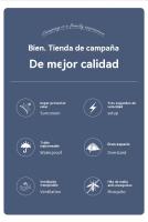 Tienda campaña montaje rapido Protección solar al aire libre viajar Camping impermeable - details 3