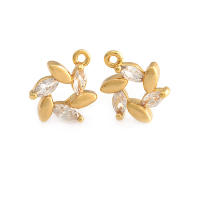 Colgantes de latón y circonita de Color dorado de 18K, varios dijes de flores, joyería artesanal de alta calidad, accesorios para collar y pendientes - details 4