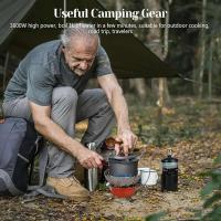Estufa de mochila plegable integral para campamento a prueba de viento, quemador portátil para exteriores de 3600W, utilizado para cocinar, acampar, caminar y - details 0