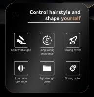 Kemei-cortadora de pelo profesional Retro para hombre, máquina eléctrica inalámbrica con pantalla LCD, recargable, para Barbero y barba - details 1