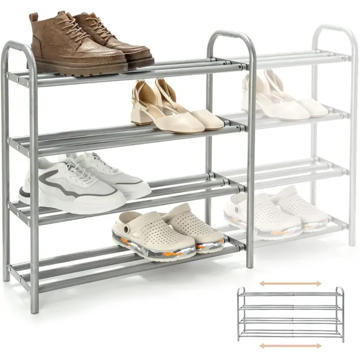 Zapatero Extensible de 4 Niveles Metálico, Resistente, Duradero para 20+ Pares de Zapatos - 1