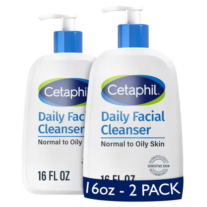 Cetaphil Face Wash, limpiador facial diario para pieles sensibles, mixtas a grasas, 20 oz, espuma suave, sin jabón, - 1