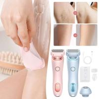 Maquinillas de afeitar eléctricas para mujer, recortador de Bikini 2 en 1, afeitadoras faciales, depilación para axilas, piernas, cuerpo de mujer, resistente al agua IPX7 - details 0