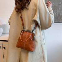 Bolso de hombro elegante con cierre de beso, bolso cruzado de estilo chino Retro de cuero PU, bolso de mujer Vintage de gran capacidad de Color sólido - details 41