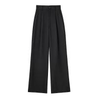 TRAF Pantalones rectos a rayas, otoño 2024, pantalones largos plisados ​​elegantes para mujer, pantalones casuales de moda para mujer, pantalones negros Beige y grises para oficina - details 3