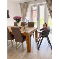 Trona Plegable de Madera, Natural, Silla alta para bebé y niño pequeño, Preensamblada, Elegante, Práctica y Ahorro de Espacio - details 9