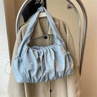 Bolso de hombro versátil de Color sólido suave no tejido para mujer, bolso de viaje Simple y de moda para las 4 estaciones - details 0