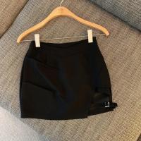Falda corta de verano para mujer estilo irregular con lazo pantalones de mezclilla de moda - details 32