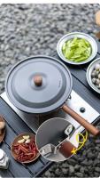 Olla de Picnic portátil de madera maciza de aleación de aluminio para exteriores, sartén para el hogar con mango desmontable - details 3