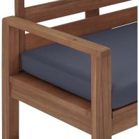 Sofá biplaza para exteriores con acolchado, madera de acacia, acabado en nogal, capacidad de carga 102 kg - details 3